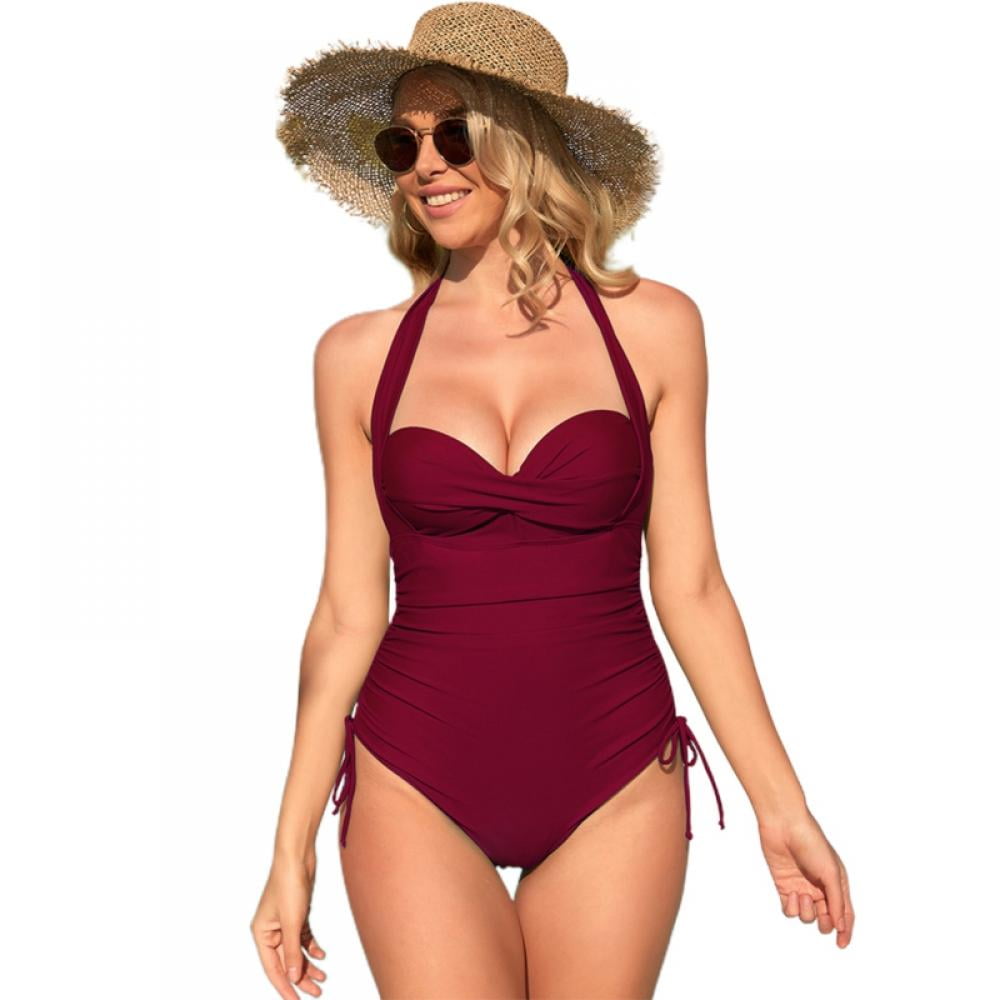 Full Coverage One Piece Tummy Control Swimsuits for Women Casual Comfortable Swimsuits Athletic Training Swimwear Bathing Suits S XXL Walmart