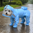 thumbnail image 1 of Full Coverage Pet Raincoat with Hood, Waterproof Overall for Dogs and Cats, Reflective Strips for Night Safety, Breathable Rain Suit for Small Medium Pets, Windproof Snow Wear, Size is L, 1 of 7