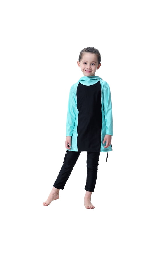 Full Coverage Swimwear For Girls Long Sleeve UPF 50 Sun Swimsuit With Skirt