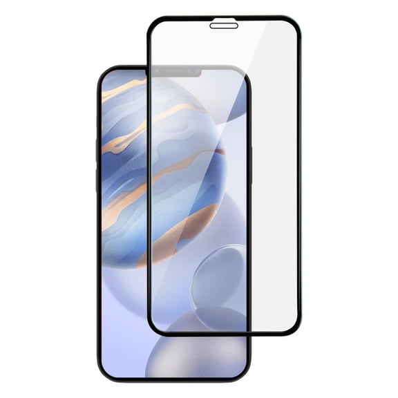 Full-Coverage Tempered Glass Screen Protector Black Edge Full Cover Screen Protective for Apple iPhone 12 (6.1) / 12 Pro (6.1) - Black