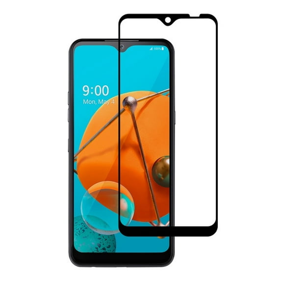 Full-Coverage Tempered Glass Screen Protector Black Edge Full Cover Screen Protective for Lg K51 / Reflect - Black
