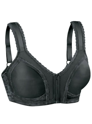 Fox Valley Traders Lacy Front Hook Bra, Black, Small at  Women's  Clothing store