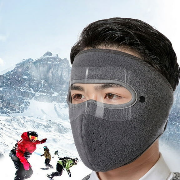 Full Coverage Winter Windproof Face Mask, Transparent Visual Window Cold Proof Cover, Soft Skin Friendly Reusable Facial Guard for Outdoor Cycling Skiing Daily Cold Weather Travel Defense