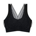 thumbnail image 1 of Full-Coverage Wireless Bra Women Lightly Lined Bra Feature V-Neck Nursing Bra Style W-934 Hook and Eye Closure Training Bra Black One Size, 1 of 4