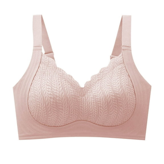 Full Coverage Wireless Bra for Women Plus Size Mesh Stripe Bra No Underwire Soft Supportive Comfort Bralette