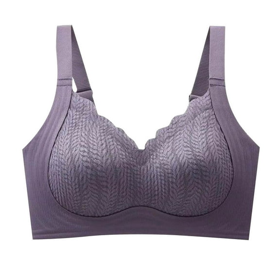 Full Coverage Wireless Bra for Women Plus Size Mesh Stripe Bra No Underwire Soft Supportive Comfort Bralette