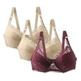 thumbnail image 1 of Full Coverage Wireless Bra for Women Plus Size Support Braaltte No Underwire Everyday Bra 3 Pack Cotton Wireless Bras, 1 of 8
