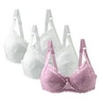 thumbnail image 1 of Full Coverage Wireless Bra for Women Plus Size Support Braaltte No Underwire Everyday Bra 3 Pack Cotton Wireless Bras, 1 of 8