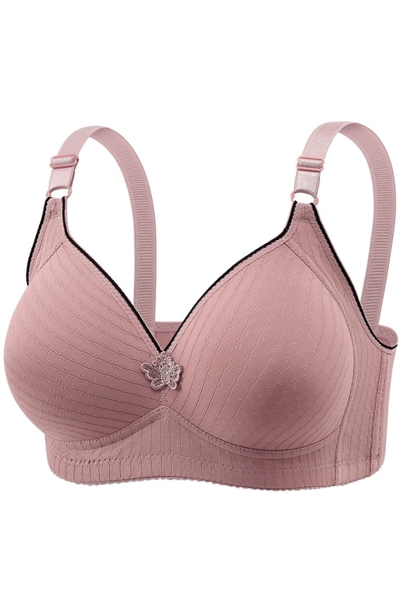 Full Coverage Wireless T Shirt Bra For Large Bust With Superior Support And Comfort All Day Seamless Underwear, 48, Pink