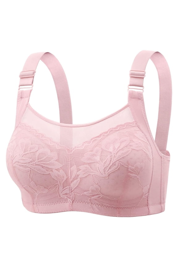 Full Coverage Wireless T Shirt Bra Seamless Underwear For Large Bust With Superior Support And Comfort All Day, 36, Pink