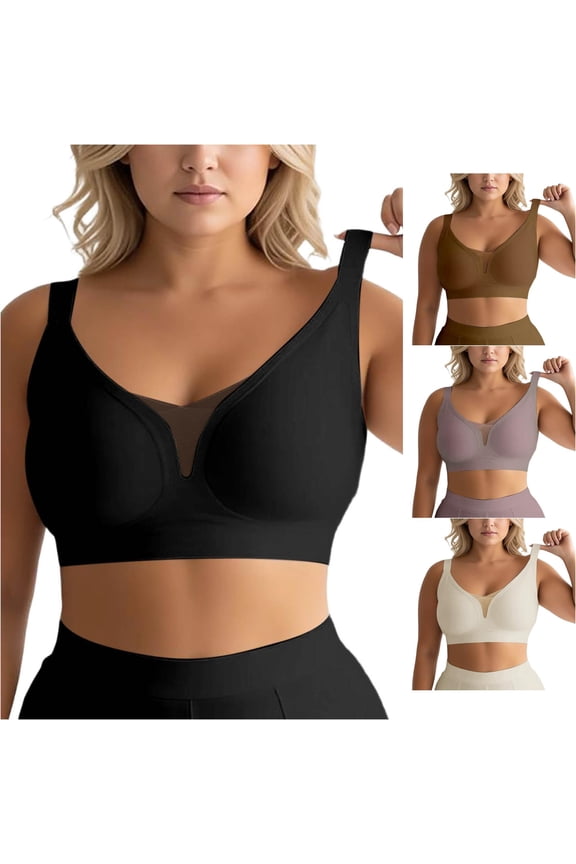 Full Coverage Wireless T Shirt Bra With Superior Support And Comfort All Day Seamless Underwear For Large Bust, XXL, Black