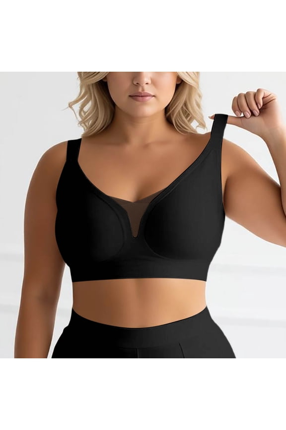 Full Coverage Wireless T Shirt Bra for All Day Comfort and Support - Seamless Underwear for Large Bust Everyday Wear, XXL, Black
