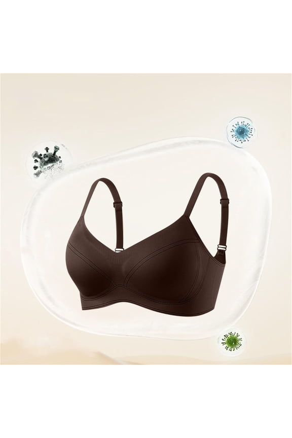 Full Coverage Wireless T Shirt Bra for Comfort and Support All Day Seamless Underwear for Large Bust (Bra 1), XL, Coffee
