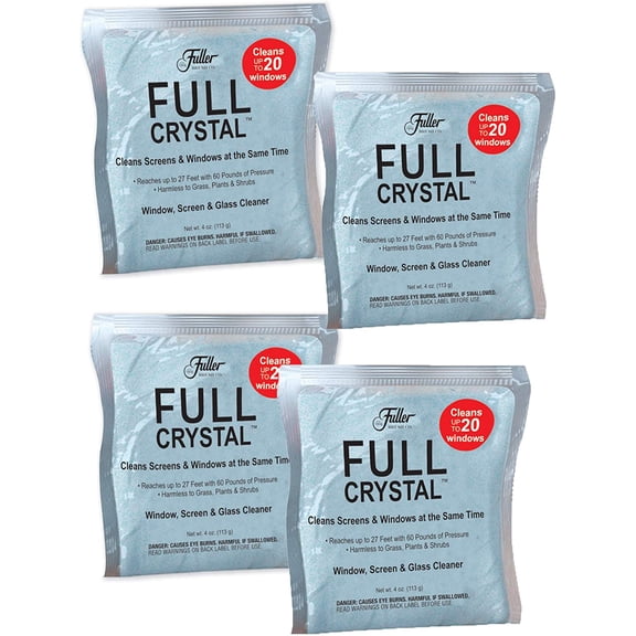 Full Crystal Refill Kit – 1 lb Crystal Powder Exterior Window Cleaner for Glass and Screens, Equivalent to 4 oz Bags Making Up to 640 fl oz Each, Cleans Up to 80 Windows