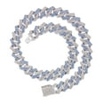 thumbnail image 1 of Practical Black Cuban Necklace Sturdy Alloy and Rhinestones with Adjustable Length Chain for Men and Women, 1 of 8