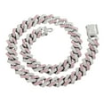 thumbnail image 1 of Practical Black Cuban Necklace Sturdy Alloy and Rhinestones with Adjustable Length Chain for Men and Women, 1 of 9