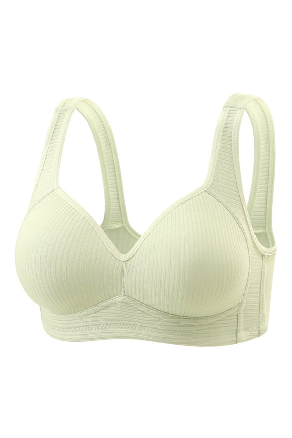 Full Cup Bras for Womens, Comfortable No Underwire Seamless Bralette, Push up V Neck Support Everyday Bra