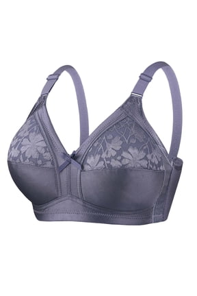 Full Cup Lace Wirefree Bra with Bow Detail No Underwire High Support Semi-Sheer for Women