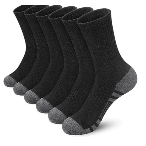 Full Cushion Crew Socks for Men Toe Workout Athletic Thick Warm Moisture Wicking Control