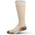 thumbnail image 1 of USA Made - Ski and Snowboard Socks - Micro Weight Full Cushion - Over the Calf Socks - Merino Wool - Mountain Heritage - Oatmeal - Small, 1 of 9