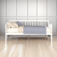 thumbnail image 1 of Full Daybed Frame, Wood Daybed with Rails, Sofa Bed with Slat Support, Platfrom No Box Spring, 1 of 9