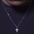 thumbnail image 1 of Full Diamond Cross Pendant Necklace Men's And Women's Clavicle Chain, 1 of 2