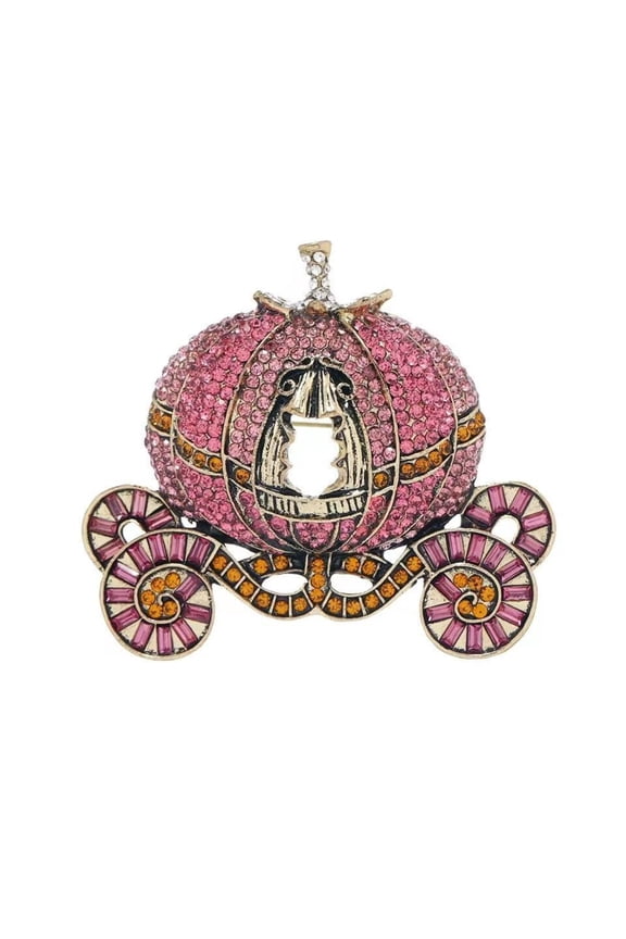 Full Diamond Pumpkin Cart Brooch Retro Large Pin New High-end Accessories