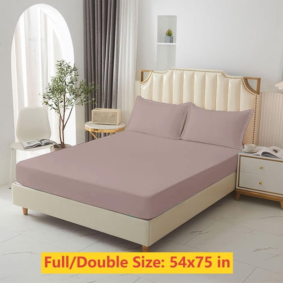 Full/Double Bed Sheets for Full/Double Size Bed, Soft and Comfy Breathable Microfiber, Luxury Bedding for Women, Men, Kids & Teens - Deep Pockets, Easy Secure Fit, Soft and Wrinkle Free (Khaki)
