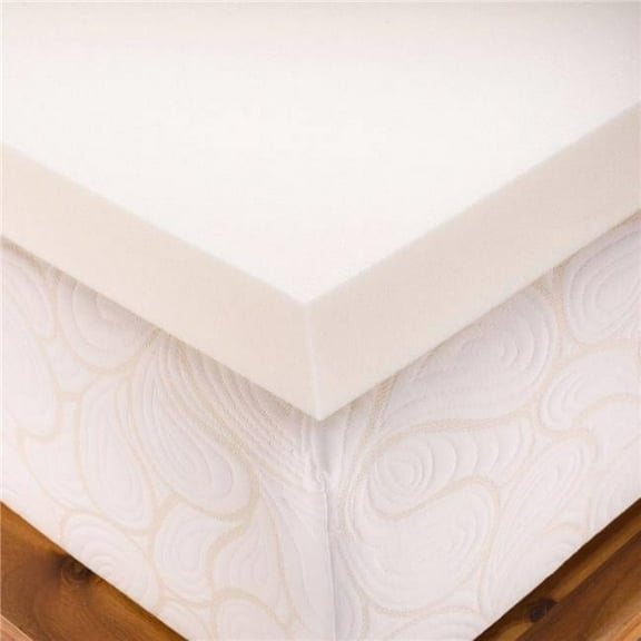 Full / Double Size 2 Inch Thick Medium Firm Conventional Polyurethane Foam Mattress Pad Bed Topper Made in the USA