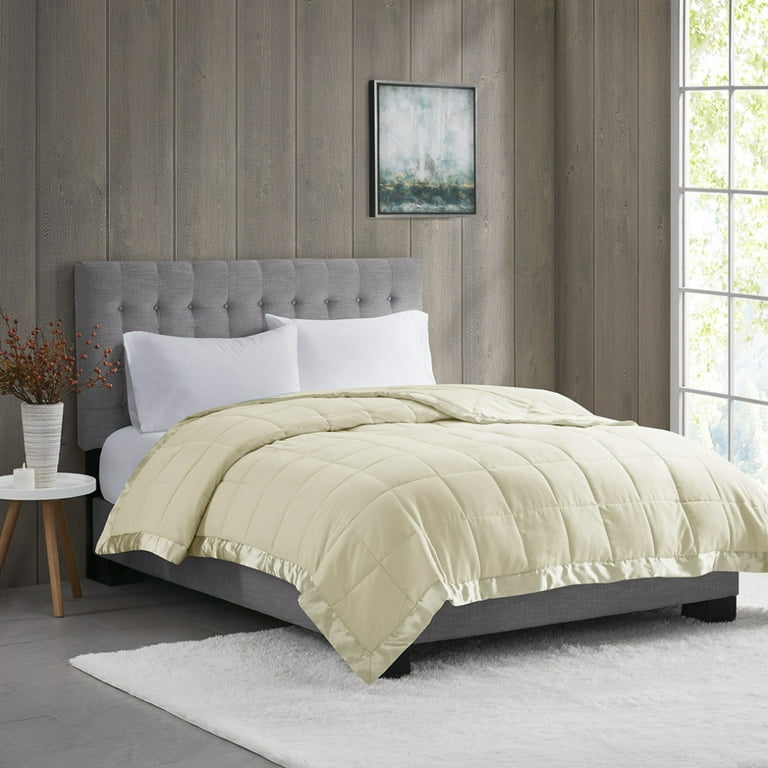 Soft blanket with satin trim sale