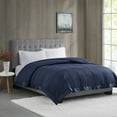 thumbnail image 1 of Full Down Alternative Blanket with Satin Trim, Queen Soft Lightweight Bed Blanket For All Season, Breathable Blanket for Home, Navy, 1 of 7