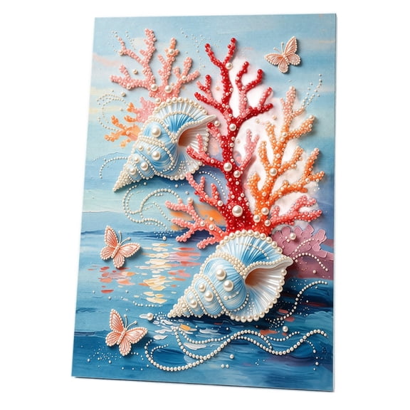 Full Drill Bead Art | Pearl Embellished Art | 3D Textured Painting Coastal Nautical Decor Adult Leisure Craft Gift for Home Wall Hanging