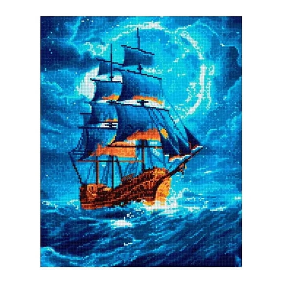 Full Drill Rhinestone Canvas Wall Art Kit with Pre-Mounted Frame, 15.7 × 19.7 Inch Sparkling DIY Home Decor