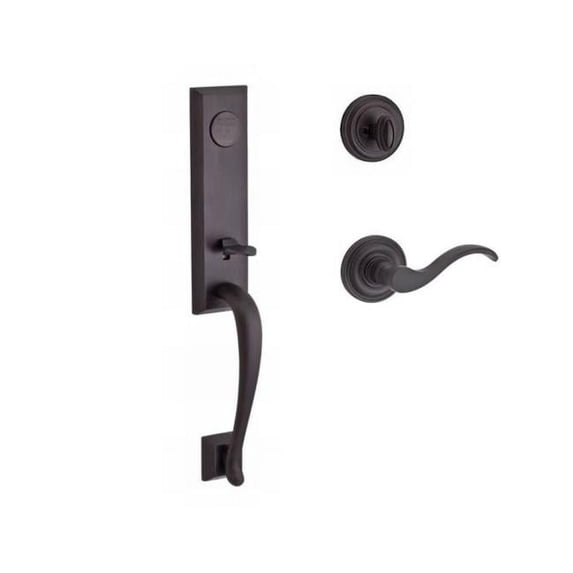 Full Dummy Del Mar Handleset Right Hand Curve Lever & Traditional Round Rose, Venetian Bronze