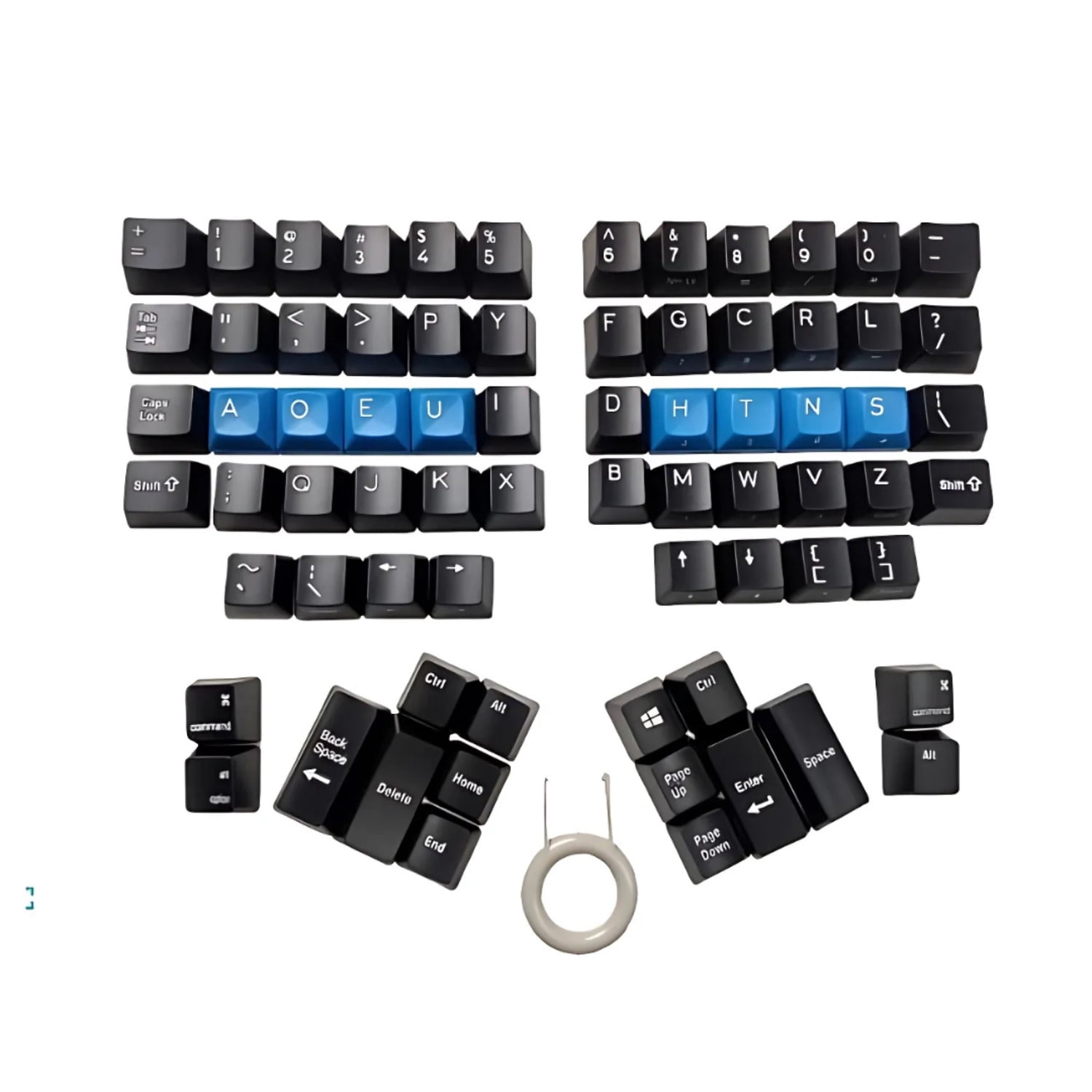 Full Dvorak Legend Keycap Set For The Kinesis Advantage Keyboard. Includes Keyca