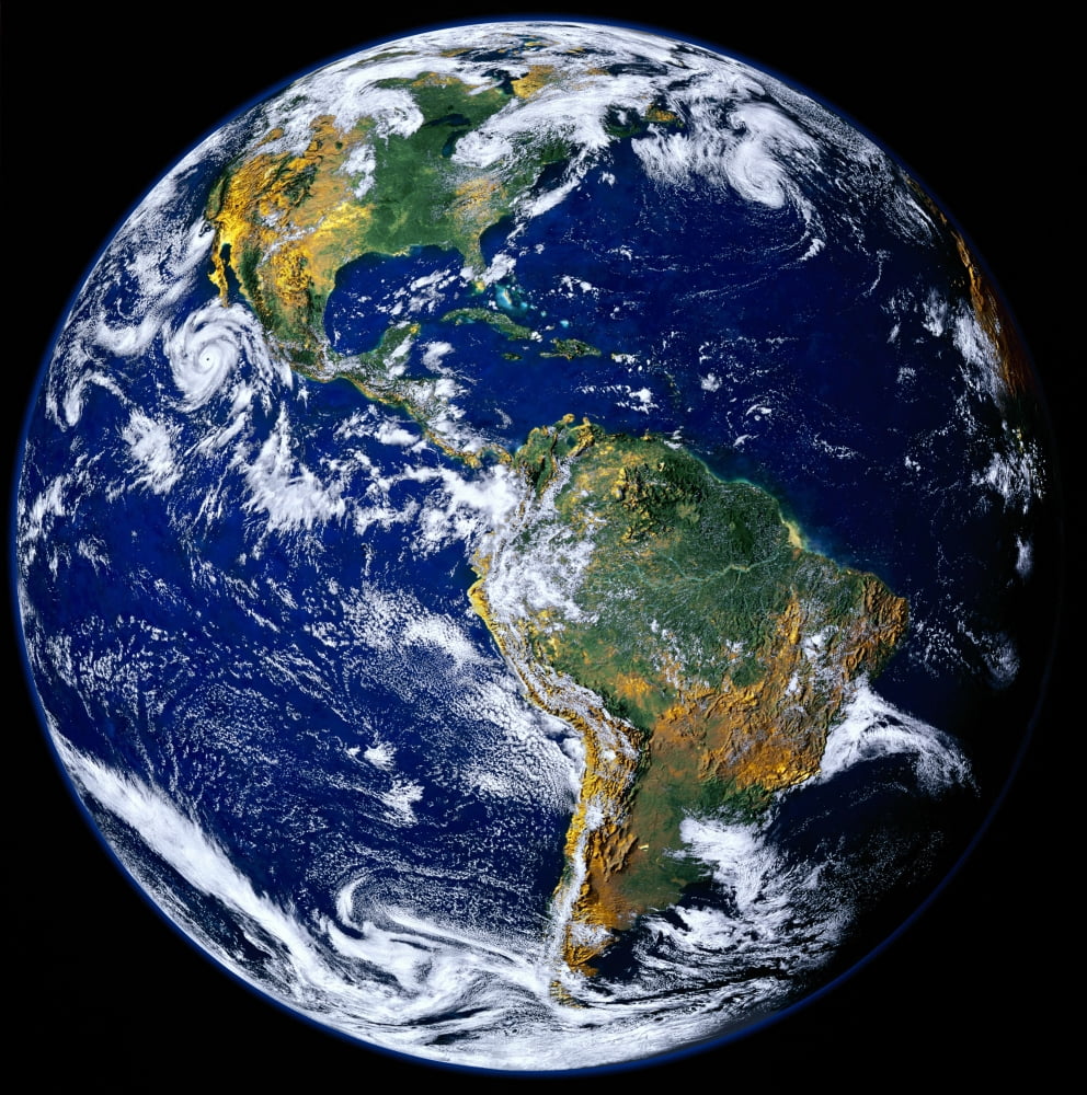 Full Earth Showing The Americas Canvas Art - Stocktrek Images (28 x 28)