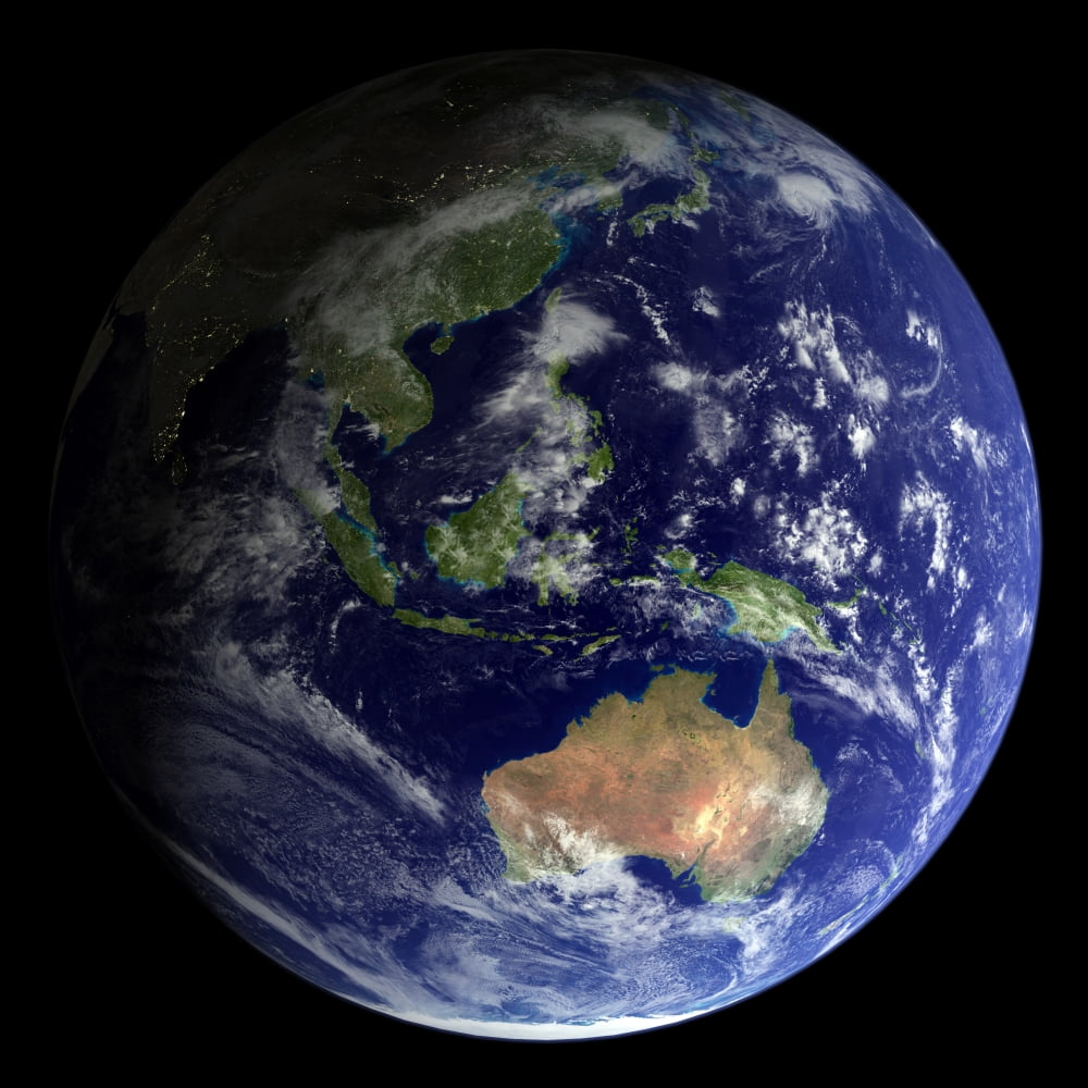 Full Earth from space showing Australia Canvas Art - Stocktrek Images (28 x 28)