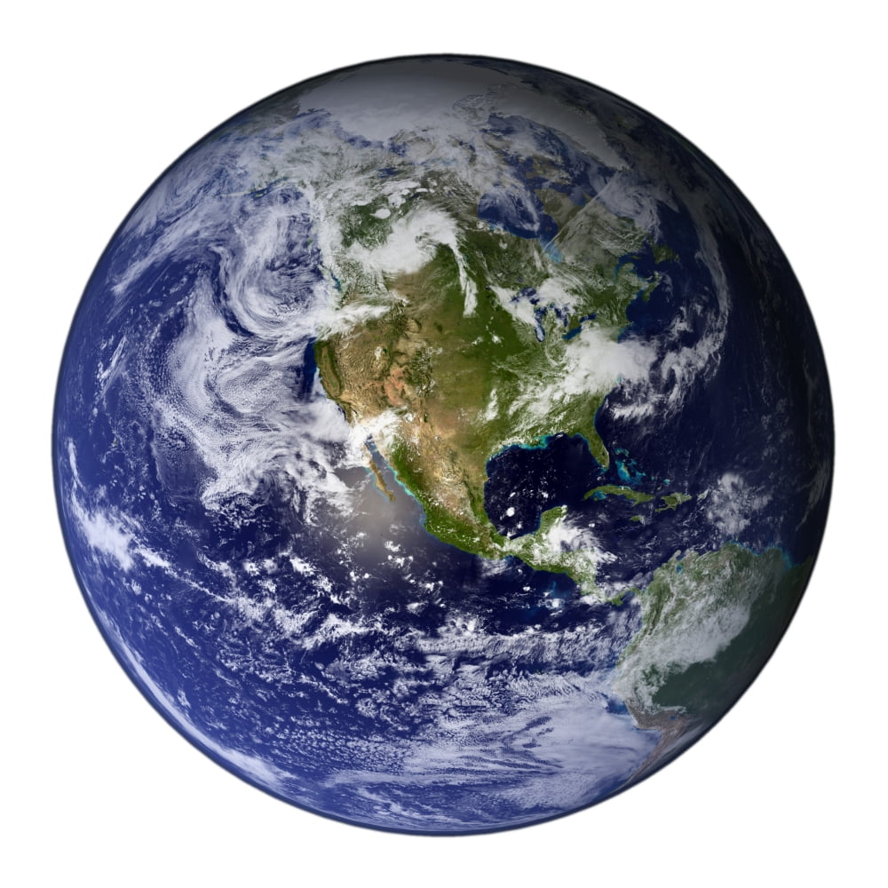 Full Earth showing North America (white background) Canvas Art - Stocktrek Images (28 x 28)