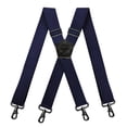 thumbnail image 1 of Full Elastic Men Blue Suspenders for Work 1.5 Inch Wide Adjustable Work Suspenders with 4 Snap Hooks, 1 of 5