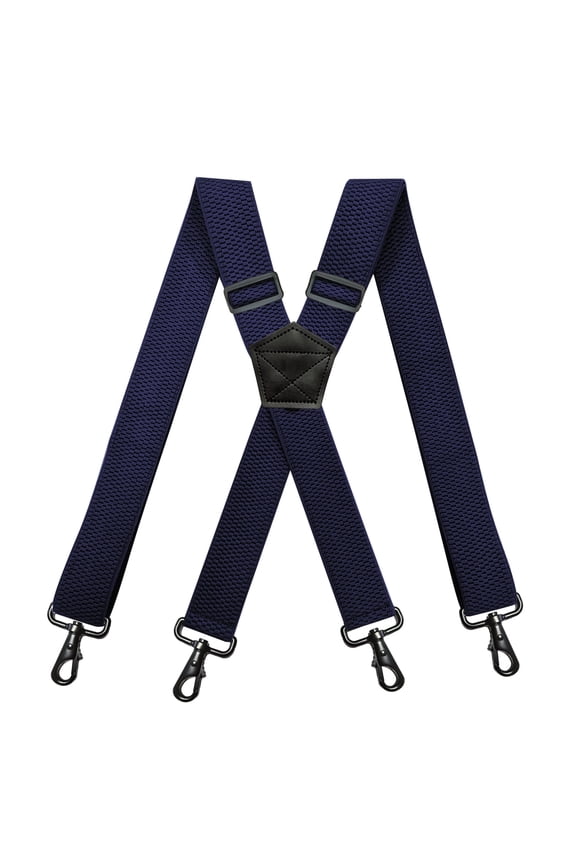 Full Elastic Men Suspenders 1.5 Inch Wide Adjustable Work Suspenders with 4 Snap Hooks