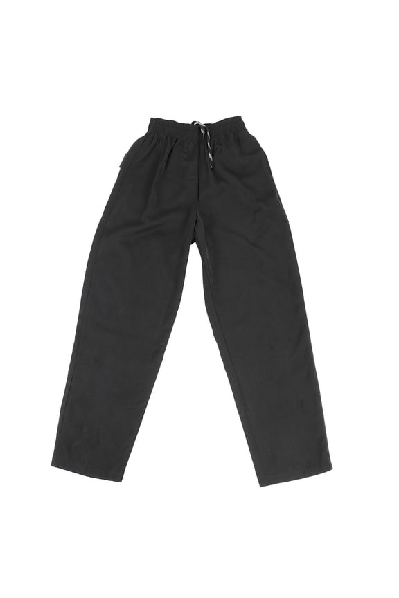 Full Elastic Waist Chef Pants Hotel Dining Black Male Chef Work Pants Kitchen Pants(M)