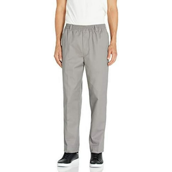 Full Elastic-Waist Pants with Mock Fly-5 Pocket Belt Loops