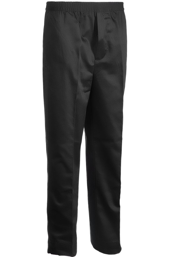 Full Elastic-Waist Pants with Mock Fly-5 Pocket Belt Loops