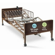 Full Electric Hospital Bed with Half Rails Included - 80 x 36 - Fully Adjustable, No Mattress