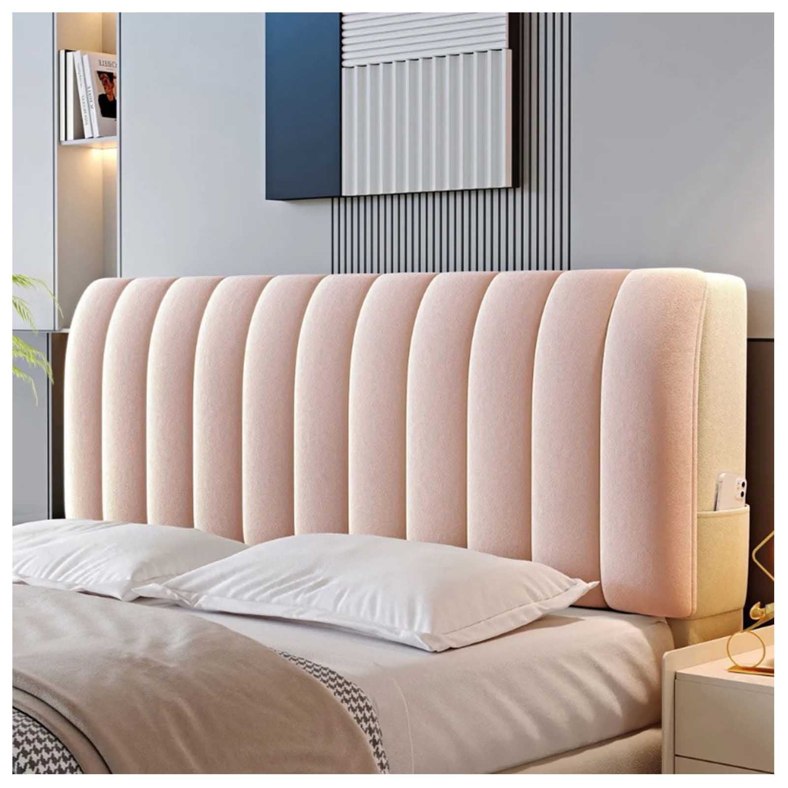 Full Enclosed Bed Headboards Slipcover,Soft Delicate Stretch Fabric Dust-proof Headboard Cover,Non-Slip Head Board Cove for Full Queen King Size Headboard