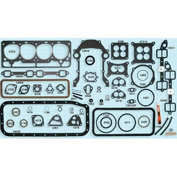Full Engine Gasket Set Compatible with 1956-60 Ford Mercury 312 Y-Block