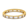 thumbnail image 1 of Full Eternity Baguette Band Ring Yellow Tone CZ 925 Sterling Silver Size 5, 1 of 6