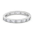 thumbnail image 1 of Full Eternity Baguette Wedding Band Ring CZ 925 Sterling Silver Size 6, 1 of 6