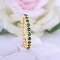 thumbnail image 1 of Full Eternity Emerald Wedding Band 14k Yellow Gold plated Women Stacking Band Delicate Promise Band Art Deco Bridesmaid Jewelry Personalized Gift, 1 of 5