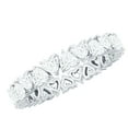 thumbnail image 1 of Rosec Jewels Full Eternity Ring with Heart Shape Moissanite for Women (2.7 CT, D-VS1 Grade), 10K White Gold, US 11.00, 1 of 8